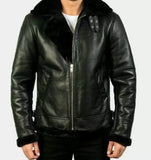 Men’s B3 Aviator Real Shearling Sheepskin Leather Flight Bomber Jacket 100 % Real Lamb Leather