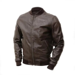 Men Hickory Brown Bomber Jacket