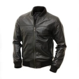 Men Pitch Black Bomber Jacket