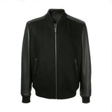 Men Black College Bomber Jacket