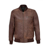 Men Vintage Brown Bomber Jacket