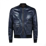 Men Navy Blue Bomber Jacket