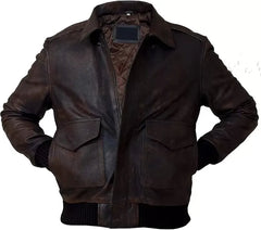 Men’s Handmade Real Leather A2 Military Bomber Jacket| Lambskin Leather Jacket for Men| Cockpit Pilot Premium Bomber Jacket for Men