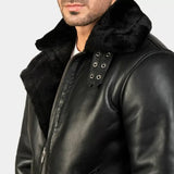 Men’s B3 Aviator Real Shearling Sheepskin Leather Flight Bomber Jacket 100 % Real Lamb Leather