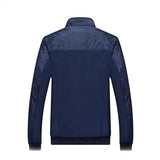 Men’s Casual Stand Collar Slim PU Leather Bomber Jacket