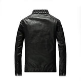 Men’s Casual Zip Up Slim Bomber Faux Leather Jacket