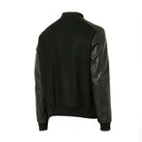 Men Black College Bomber Jacket