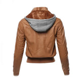 Womens Casual Stylish Trendy Zipper Leather Bomber Jacket