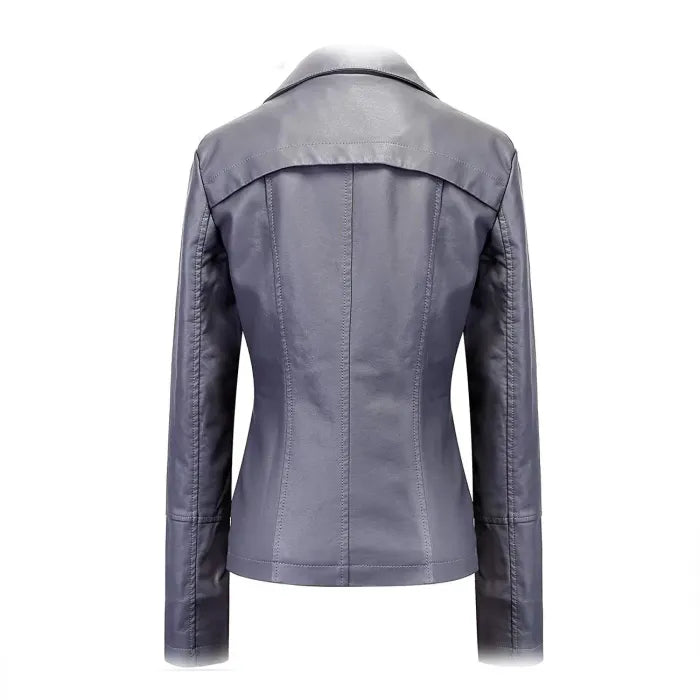 Signature Bow Hoodie Leather Bomber Jacket For Women