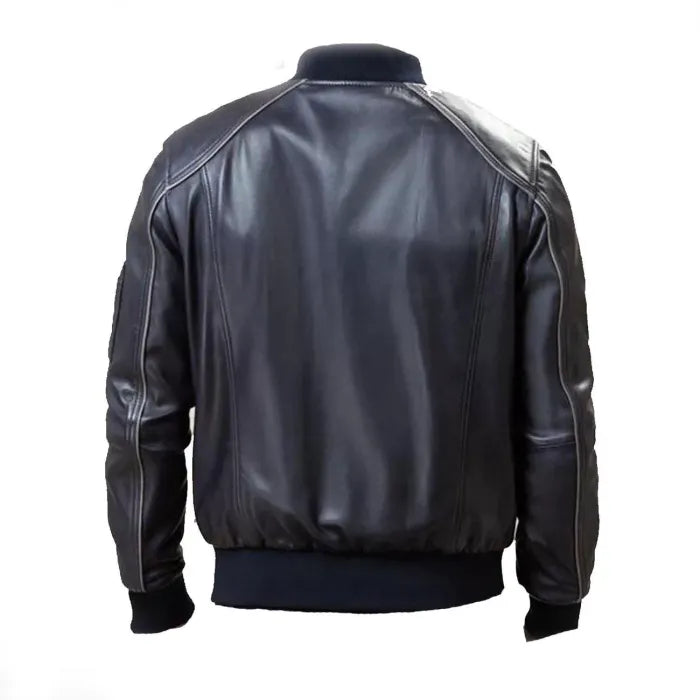 Men Black Bomber Jacket