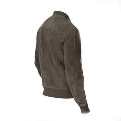 Men Ash Grey Bomber Jacket