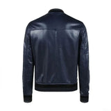 Men Navy Blue Bomber Jacket