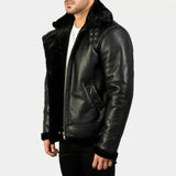 Men’s B3 Aviator Real Shearling Sheepskin Leather Flight Bomber Jacket 100 % Real Lamb Leather