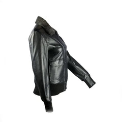 Sundance Shearling Black Bomber Womens Leather Jacket