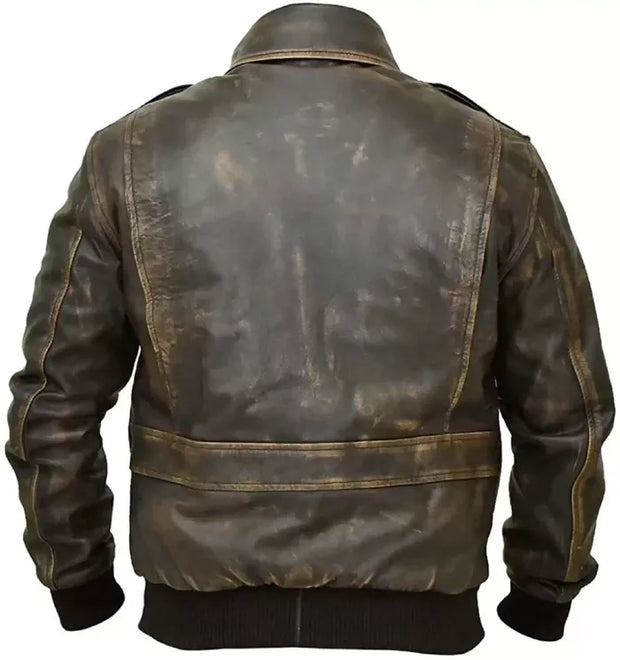 Men’s Handmade Real Leather A2 Military Bomber Jacket| Lambskin Leather Jacket for Men| Cockpit Pilot Premium Bomber Jacket for Men