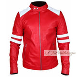 Men's Flaming Red Racer Leather Jacket