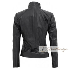 Stylus Biker Black Women's Leather Jacket
