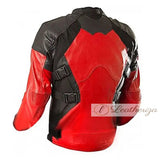 Superhero- Men's Red & Black Leather Jacket