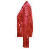 Women's Red Stylish Leather Jacket