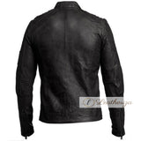 Men's Elegant Black Biker Leather Jacket