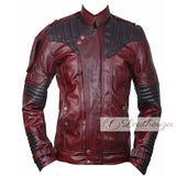 Biker-Men's Maroon Leather Jacket