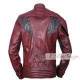 Biker-Men's Maroon Leather Jacket