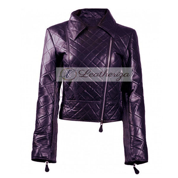 Short Body Burgundy Women's Leather Jacket