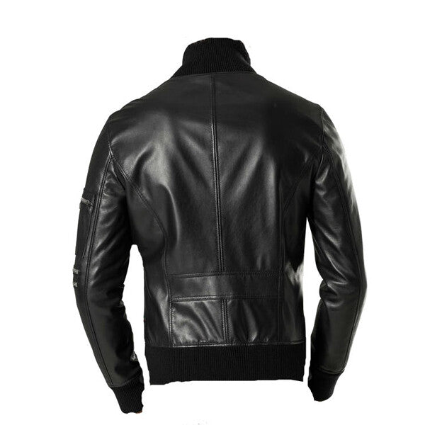 Men's Essential Black Leather Jacket