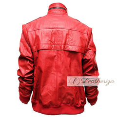 Red Cobra Kai Jacket - Men's Leather Jacket