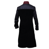 Mystery- Men's Black and Maroon Leather Coat