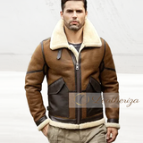 Brown Fur Bomber Leather Jacket