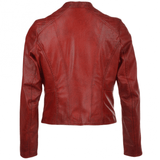 Bloom- Maroon Women's Leather Jacket