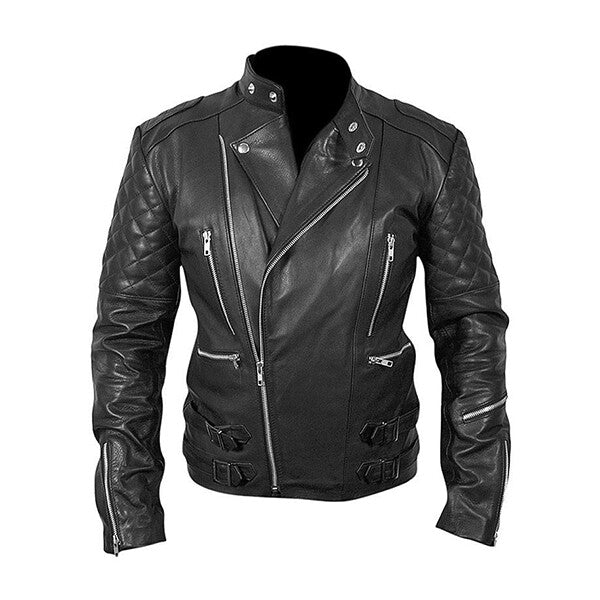 Men's Faded Black Biker Jacket