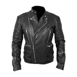 Men's Faded Black Biker Jacket