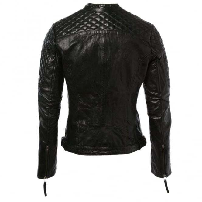 Women's Fancy Black Leather Jacket