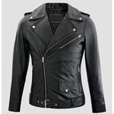 Men's Casual Black Leather Jacket