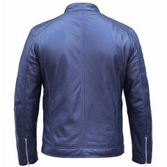 Men's Blue Moto Racer Jacket