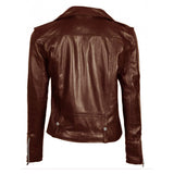 Chocolate Brown Biker Women's Leather Jacket