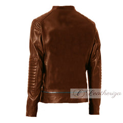Chocolate Brown Voguish Men's Leather Jacket