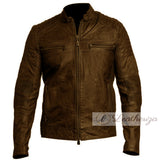 Vintage Style Classical Brown Men's Leather Jacket