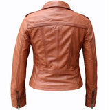 Women's Stylish Brown Leather Jacket