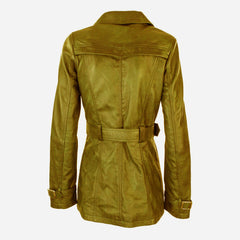 Classical Yellow Women's Leather Coat