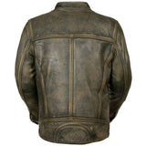 Men's Khaki Hunters Leather Jacket