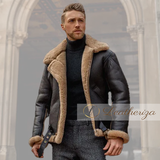 Heavy Shearling Leather Bomber Jacket