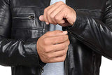 Men Plain Black Leather Jacket