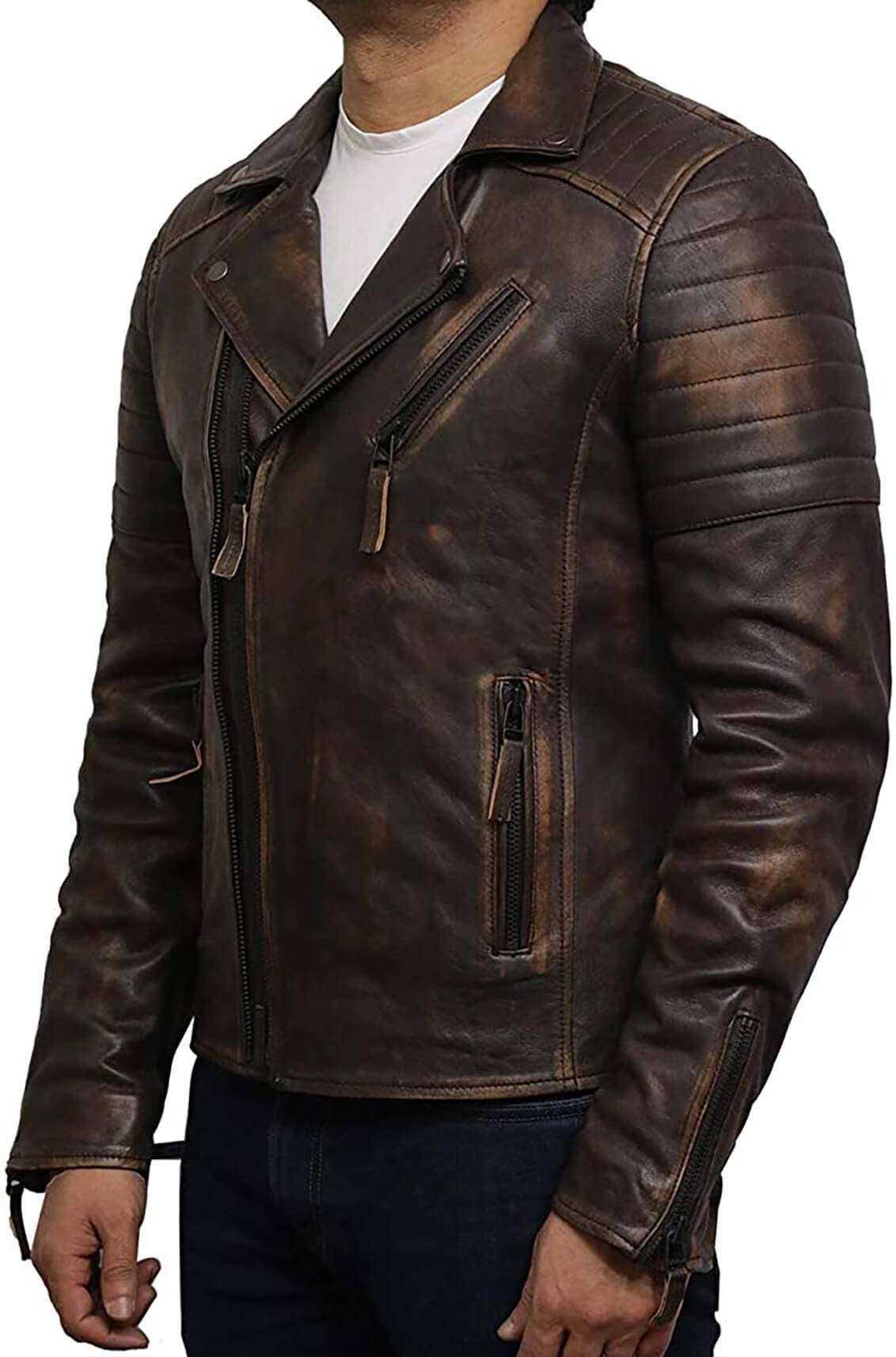 Tan Brown Leather Jacket for Men
