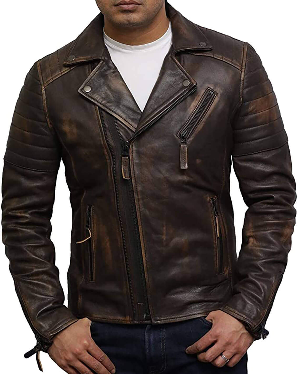 Tan Brown Leather Jacket for Men
