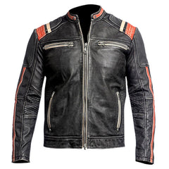 Men's Black Rough and Tough Vintage Leather Jacket