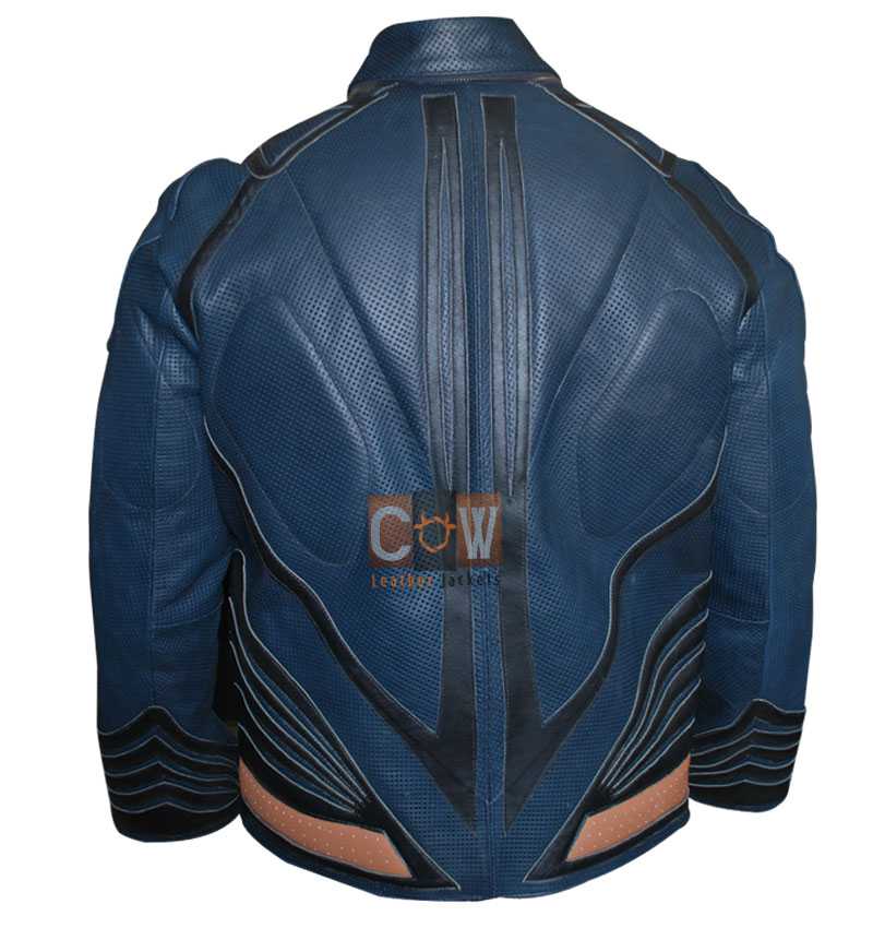 Sheepskin Padded Emblem Superman Blue Man of Steel Leather
