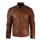 Men's Brown Danger Zone Leather Jacket